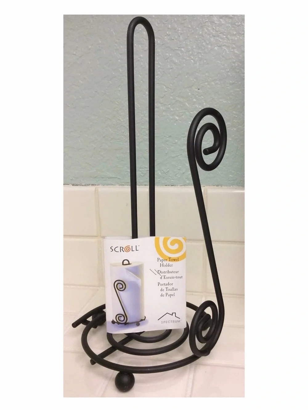 Black Scroll Paper Towel Holder - Home Bath